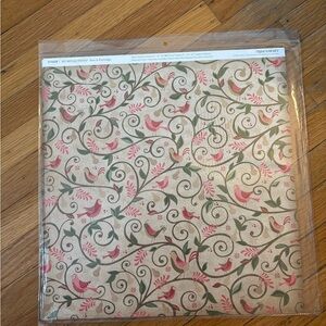 My Reflections Pink & Green Bird Pattern Double-sided Cardstock